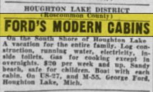 Hoyers Resort (Fords Modern Cabins, Shangri-La Log Cabin Resort, Bentons) - May 1939 Ad